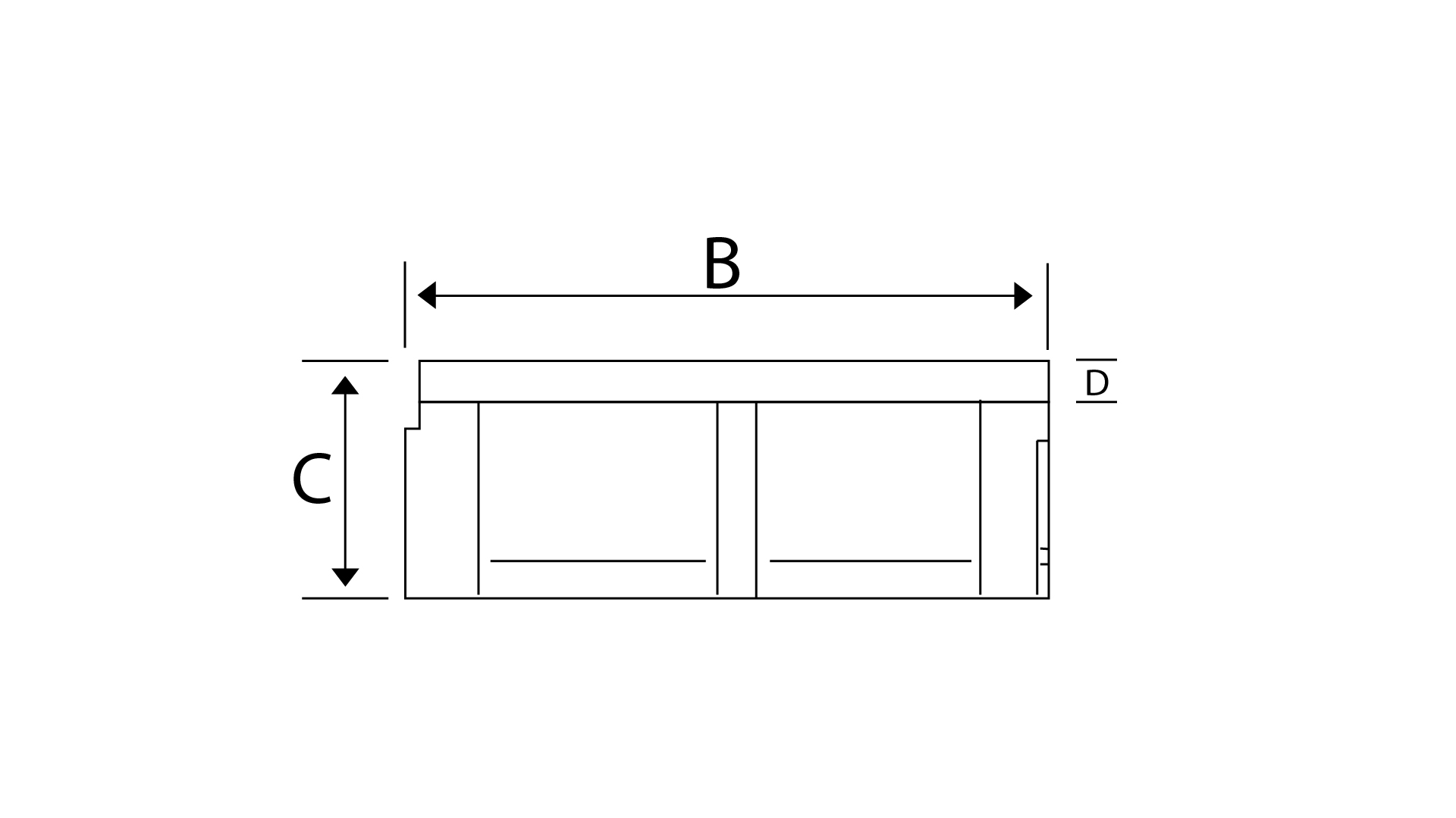 Polymer concrete channel A B C D dimension drawing