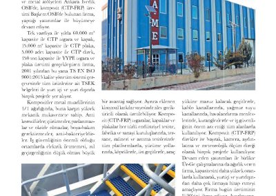 Su ve Çevre dergisindeki NA-ME fabrikası ve kompozit ızgara yazısı