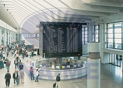 AŞTİ terminal salonu ve büyük sefer bilgi panosu