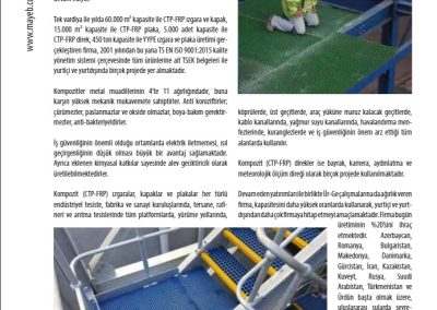 Madencilik Türkiye dergisindeki kompozit ızgara uygulamaları sayfası