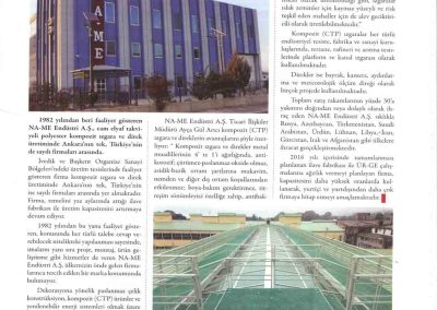 Anbarapor dergisindeki NA-ME fabrikası ve kompozit ızgara yazısı