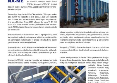 Madencilik Türkiye dergisindeki NA-ME fabrikası ve kompozit ızgara tanıtımı