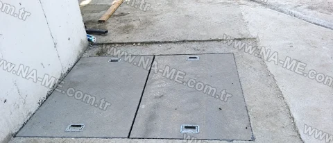 Heavy-duty FRP covers on a concrete floor