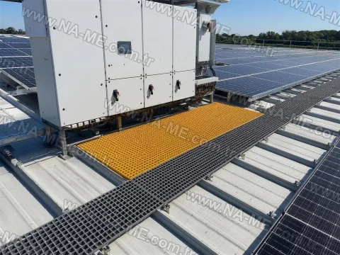 FRP grating platform at a solar inverter station