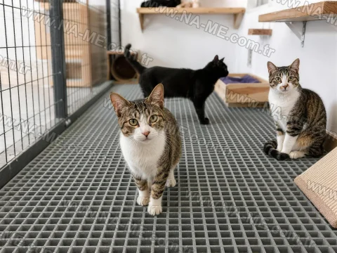 FRP grating floor in a cat shelter