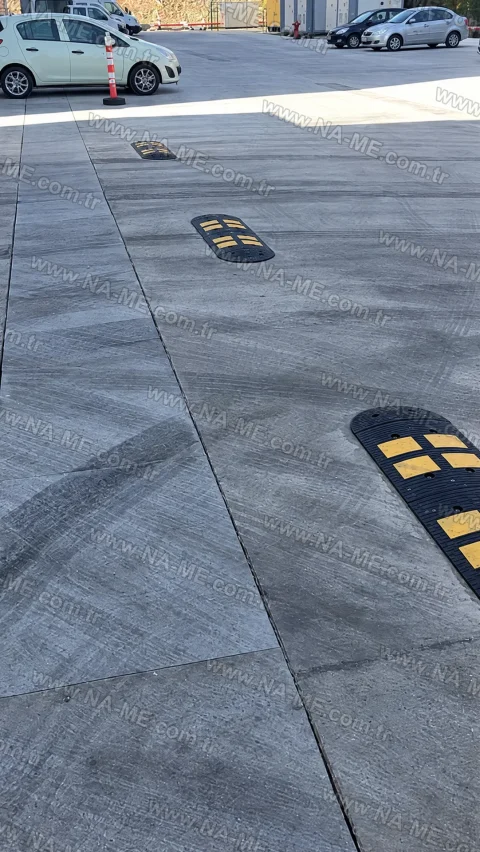 Cable trench covers across a vehicle yard