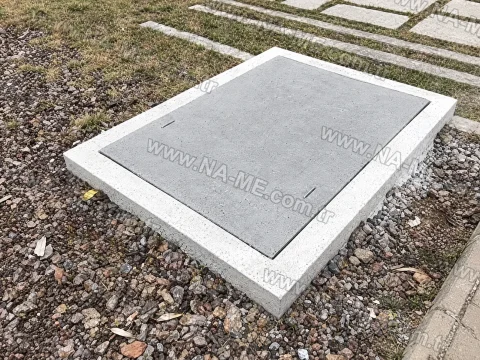 Concrete-framed FRP cover on a gravel bed