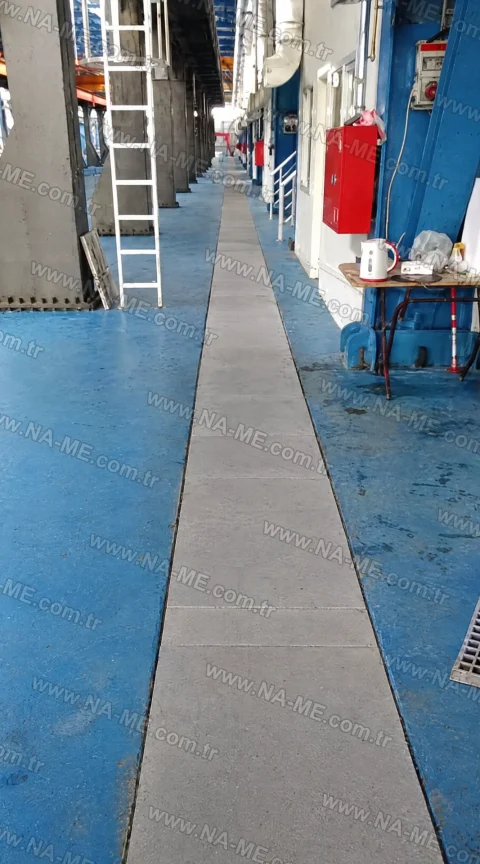 Cable trench covers along a production hall